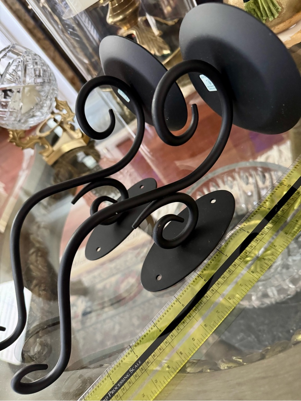 PartyLite Black Rod-Iron Wall Sconce Candle Holders